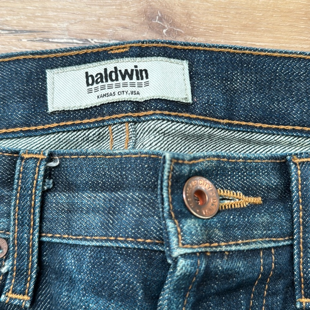 Baldwin raw selvedge denim jeans. Men’s size 31 waist. Made in the USA